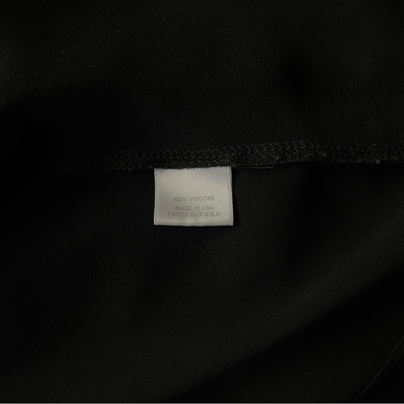 MISA Los Angeles Black Silk Chiffon Tiered Midi Dress Ruffle Grommet S - Picture 8 of 9